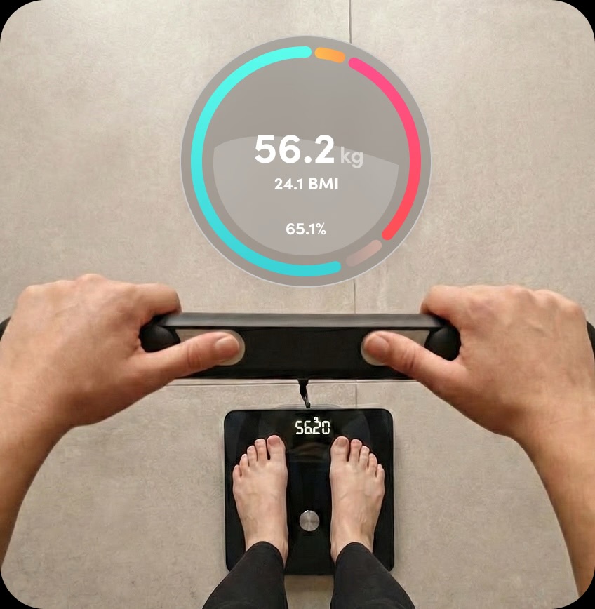 Neo Health Waage und Griff mit beispielhafter Anzeige